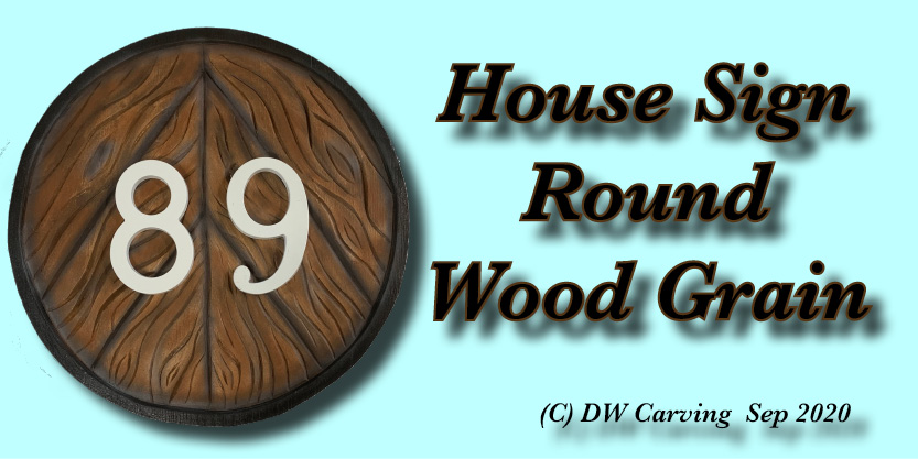 Carved Round Wood Grain House Sign, house sign, wall art, architural woodcarvings